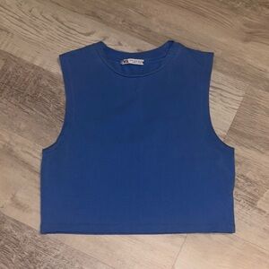 Zara Royal Blue Sleeveless Crop Top